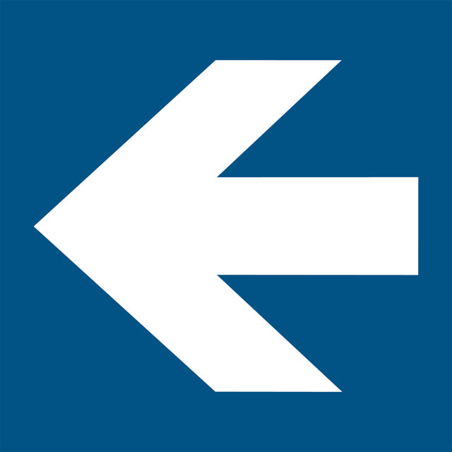 Pictogram Pijl naar links, 150 x 150 mm